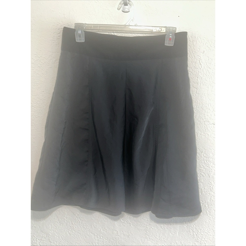 Mossimo Black A-Line Skirt Size 12 Solid Wide Waistband Business Casual Mini‎